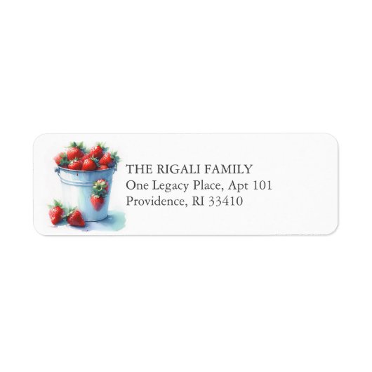 Strawberry-Rücksendeadressen-Aufkleber (Vorne)