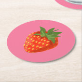 Strawberry Runder Pappuntersetzer (Angewinkelt)