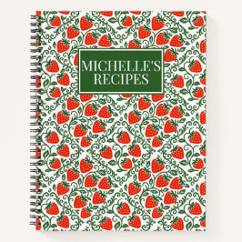 Strawberry Rustic Farmhouse French Country Recipe Notizblock