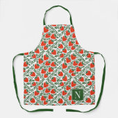 Strawberry Rustic Farmhouse Monogram Schürze (Vorderseite)
