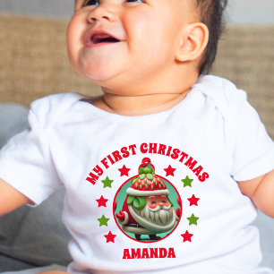 Strawberry Santa meinen ersten Weihnachtsnamen Baby T-shirt