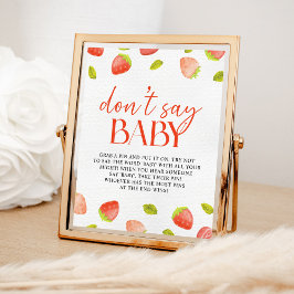 Strawberry Say Baby Game Berry Sweet Shower Poster