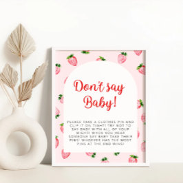 Strawberry Say Baby Shower nicht Poster