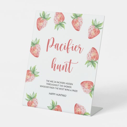 Strawberry - Schnuller jagen Kinderduschenspiel Sockelschild (Vorderseite)