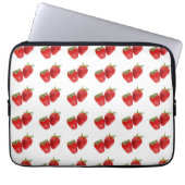 Strawberry Seamless Pattern - Cute Red Fruit on Wh Laptopschutzhülle (Vorderseite)
