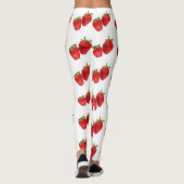 Strawberry Seamless Pattern - Cute Red Fruit on Wh Leggings (Rückseite)