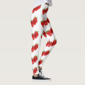 Strawberry Seamless Pattern - Cute Red Fruit on Wh Leggings (Rechts)