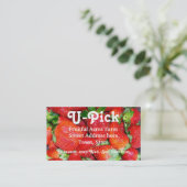 Strawberry Season Business Card Visitenkarte (Stehend Vorderseite)
