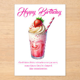 Strawberry Shake Christian Greeting Card Acryleinladungen