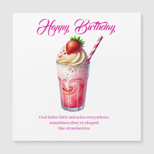 Strawberry Shake Christian Greeting Card Magnetkarte (Vorderseite)