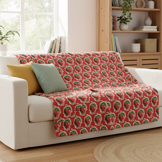 Strawberry Sherpa Blanket Sherpadecke