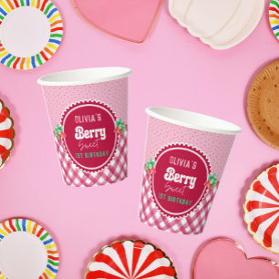 Strawberry Shortcake 1. Geburtstags-Girl-Party Pappbecher