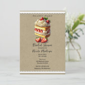 Strawberry Shortcake Brautparty Einladung (Stehend Vorderseite)