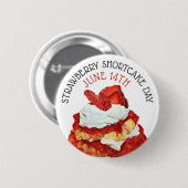 Strawberry Shortcake Day 14. Juni Holiday Button (Vorne & Hinten)