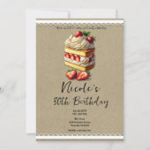 Strawberry Shortcake Geburtstagsparty Einladung (Vorderseite)