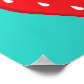 Strawberry Simple Red Aquamarin Bright Modern Fruc Poster (Ecke)