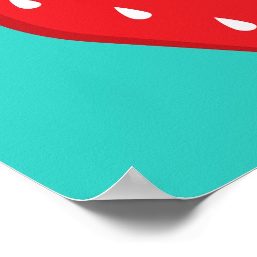 Strawberry Simple Red Aquamarin Bright Modern Fruc Poster (Ecke)