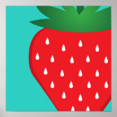 Strawberry Simple Red Aquamarin Bright Modern Fruc Poster (Vorne)