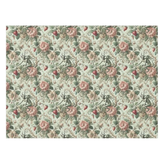 Strawberry Sins - Gothic Large Pattern Tischdecke (Vorderseite (Horizontal))
