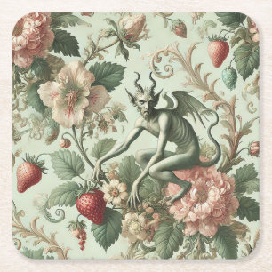 Strawberry Sins - Gotisches Barock Rechteckiger Pappuntersetzer