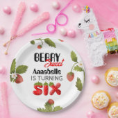 Strawberry Sixth Geburtstag Pappteller (Party)