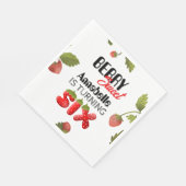 Strawberry Sixth Geburtstag Serviette (Ecke)