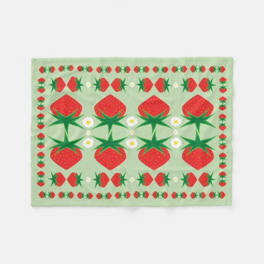 Strawberry Small Fleece Blanket (Vorderseite (Horizontal))