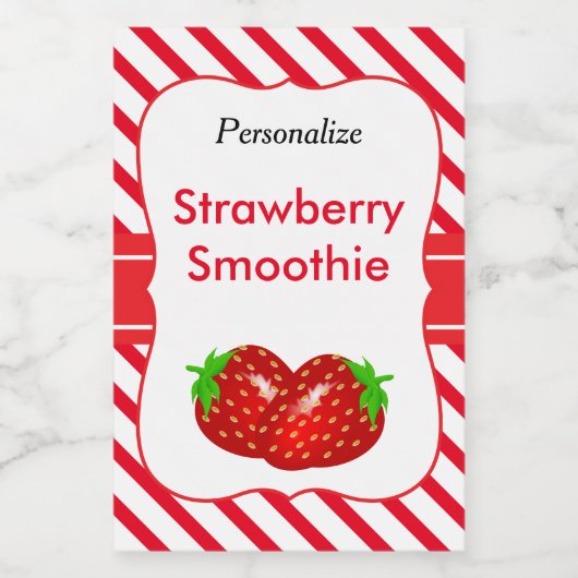 Strawberry Smoothie Lebensmitteletikett (Einzelnes Label)