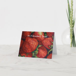 STRAWBERRY SOCIAL INVITE, Realismus Art Einladung