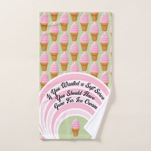 Strawberry Soft Serve Pickleball Sweet Pink Green Handtuch (Handtuch)