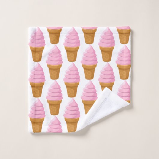 Strawberry Soft Serve Pickleball Sweet White Badhandtuch Set (Waschlappen)