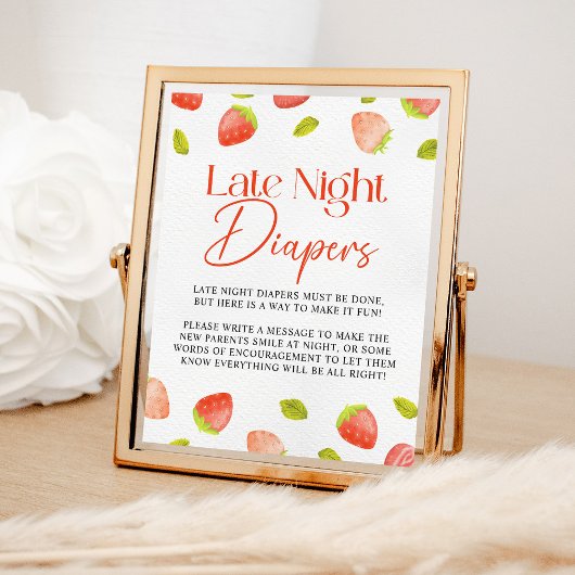 Strawberry Spate Night Diapers Berry Sweet Showdus Poster
