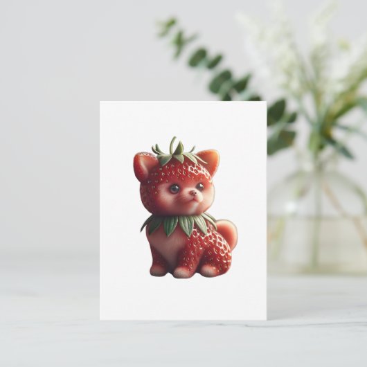 Strawberry Spitz Postkarte (Stehend Vorderseite)