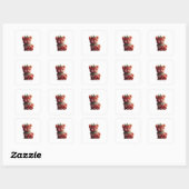 Strawberry Spitz Quadratischer Aufkleber (Blatt)