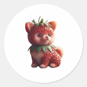 Strawberry Spitz Runder Aufkleber