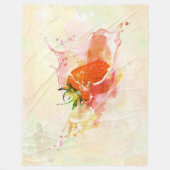 Strawberry Splash! Aquarell Fleecedecke (Vorderseite)