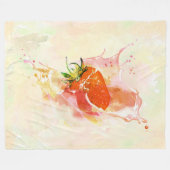Strawberry Splash! Aquarell Fleecedecke (Vorderseite (Horizontal))