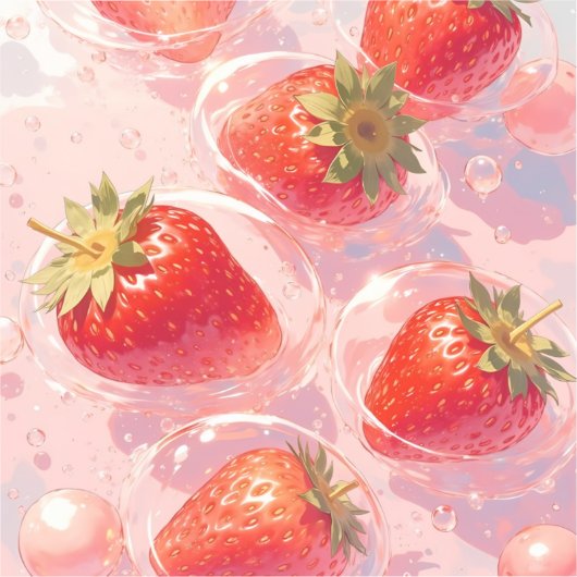Strawberry Splash Aufkleber (Vorderseite)