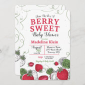 Strawberry Splash Baby Dusche Einladung (Vorne/Hinten)