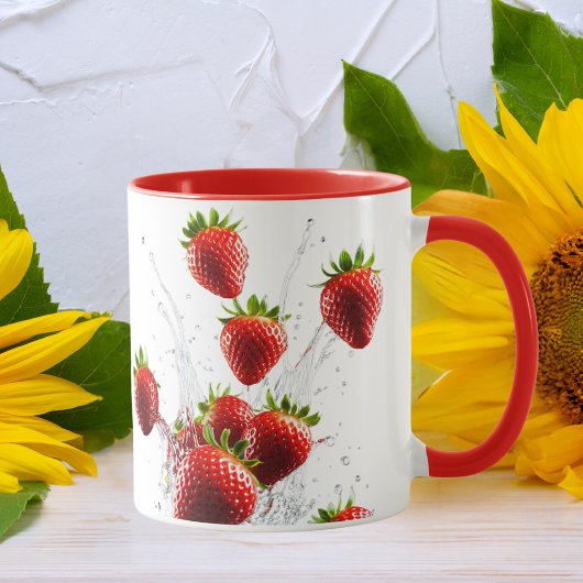Strawberry Splash Keramik Tasse