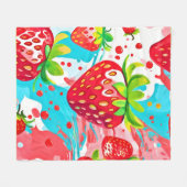 Strawberry Splash Muster Fleecedecke (Vorderseite (Horizontal))