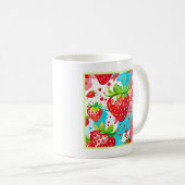 Strawberry Splash Muster Kaffeetasse (VorderseiteRechts)