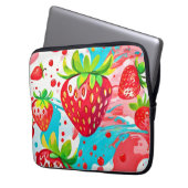 Strawberry Splash Muster Laptopschutzhülle (Vorderseite Links)