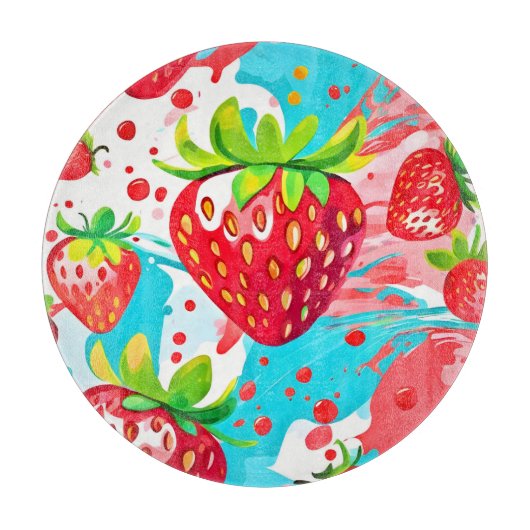 Strawberry Splash Muster Schneidebrett (Vorderseite)