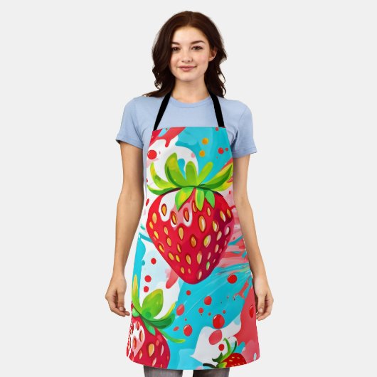 Strawberry Splash Muster Schürze (Getragen)