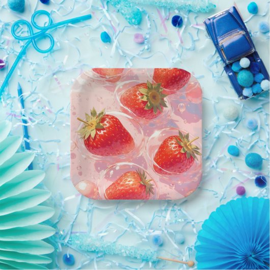 Strawberry Splash Pappteller (Party)