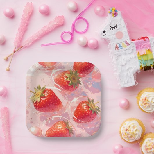 Strawberry Splash Pappteller (Party)