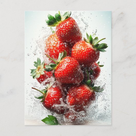 Strawberry Splash Postkarte (Vorderseite)