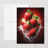 Strawberry Splash Postkarte (Vorne/Hinten)