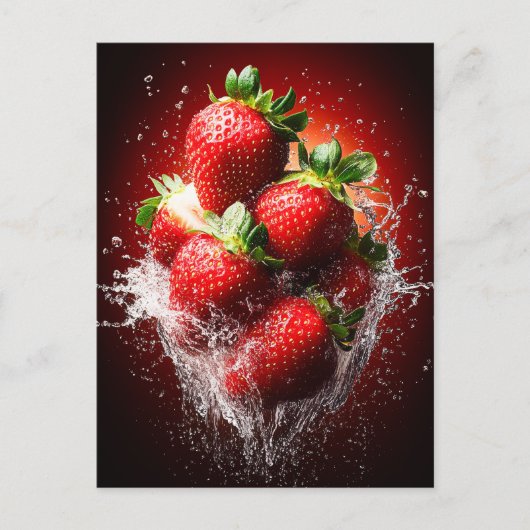 Strawberry Splash Postkarte (Vorderseite)